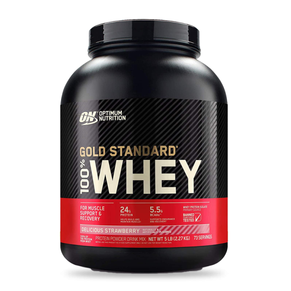 Proteina Gold Standard 100% Whey 5 Lb Delicious Strawberry Optimum