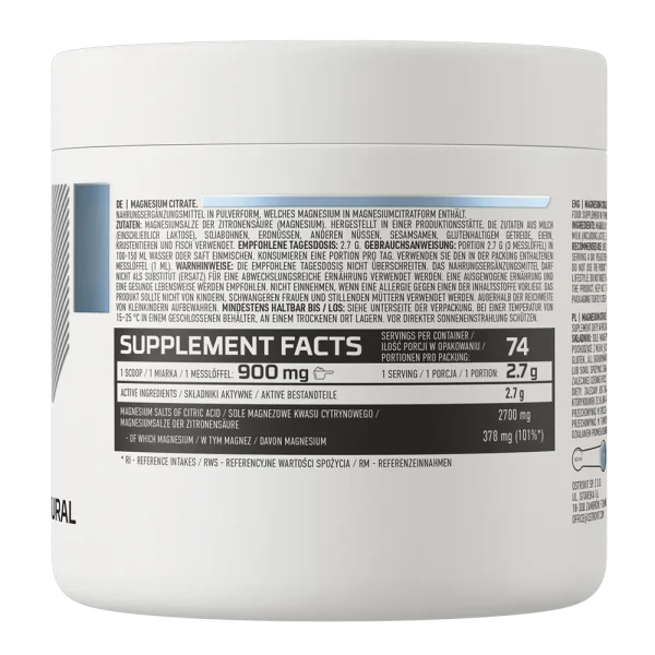 Vitamina Magnesio Citrato 200 G Sin Sabor Ostrovit - Imagen 3