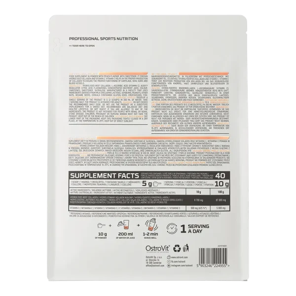 Colageno Vitamina C 400 G Peach Ostrovit - Imagen 3
