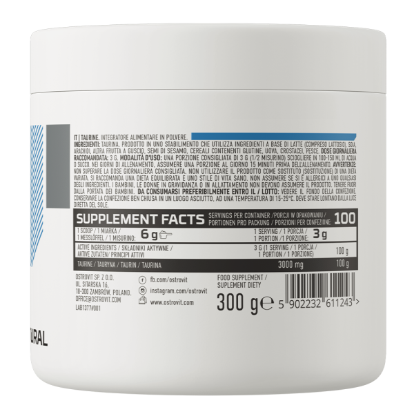 PRONTO CONSUMO: OSTROVIT AMINO TAURINA 300 G SIN SABOR - Imagen 3