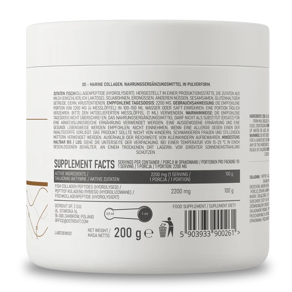 Colageno Marino 200 G Sin Sabor Ostrovit - Imagen 3