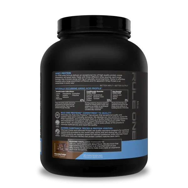 Proteina Whey 5.02 Lb Chocolate Fudge Rule1 - Imagen 2