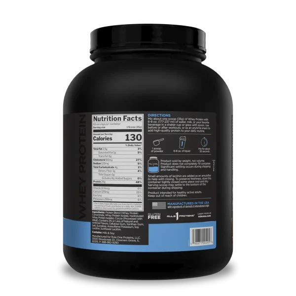 Proteina Whey 5.02 Lb Chocolate Fudge Rule1 - Imagen 3