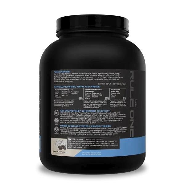 Proteina Whey 4.95 Lb Cookies And Cream Rule1 - Imagen 2