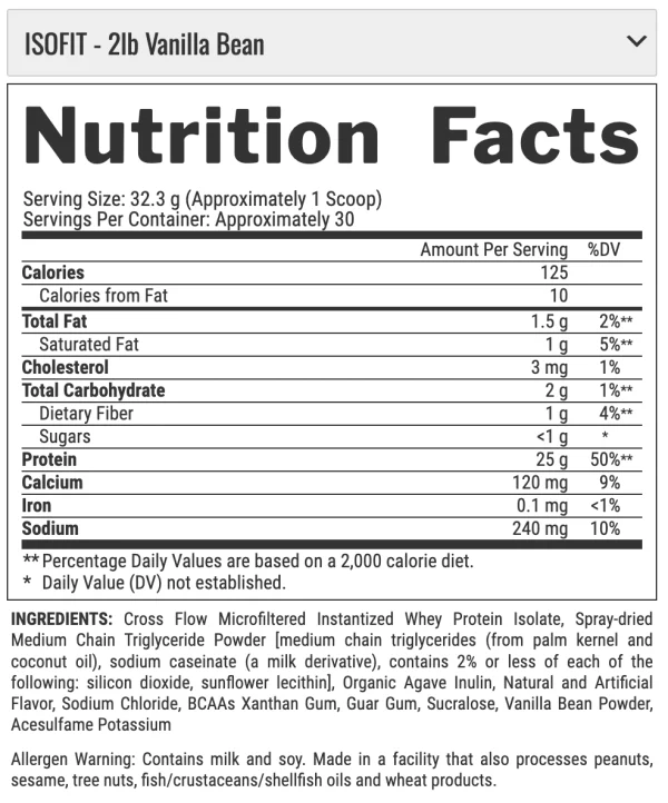 Proteina Isofit 2.3 Lb Vanilla Ice Cream Nutrex - Imagen 2