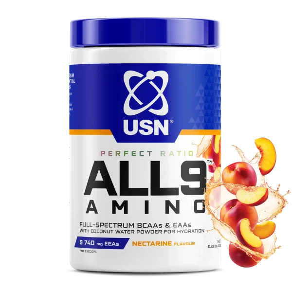 AMINO ALL 9 330 G NECTARINE NOVA USN - Imagen 2