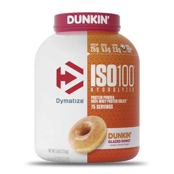 PROTEINA ISO 100 5 LB DUNKIN GLAZED DONUT DYMATIZE