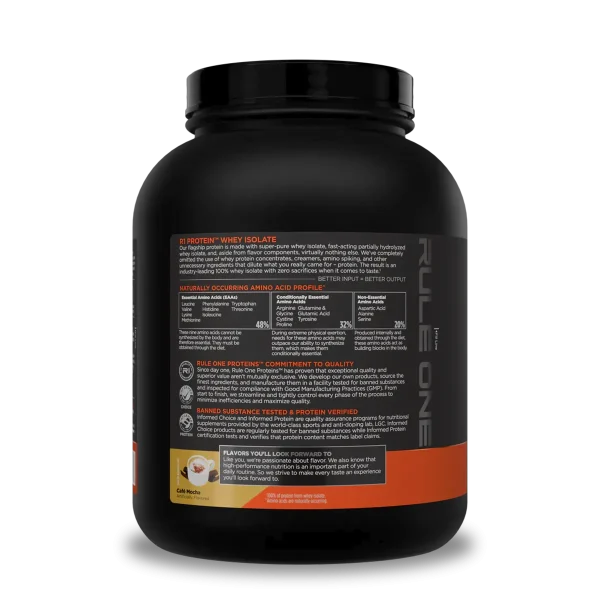 PROTEINA ISOLATE 4.99 LB CAFE MOCHA RULE1 - Imagen 3