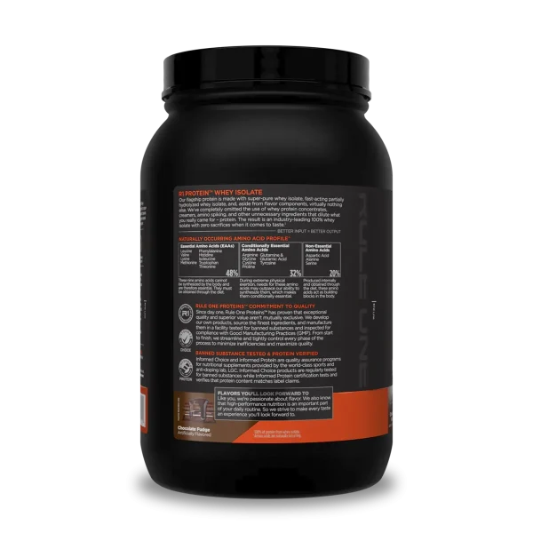PROTEINA ISOLATE 1.98 LB CHOCOLATE FUDGE RULE1 - Imagen 3