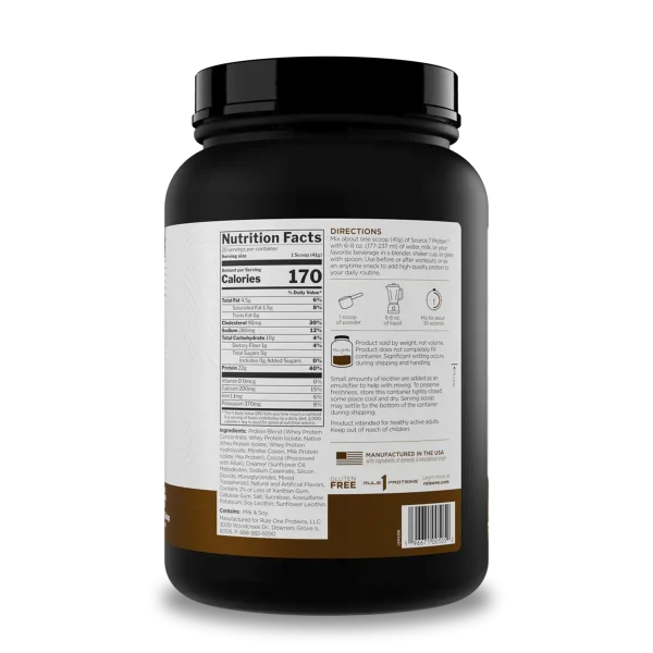 PROTEINA SOURCE 7 1.99 LB CHOCOLATE RULE1 - Imagen 2