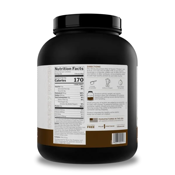 PROTEINA SOURCE 7 3.98 LB CHOCOLATE RULE1 - Imagen 2