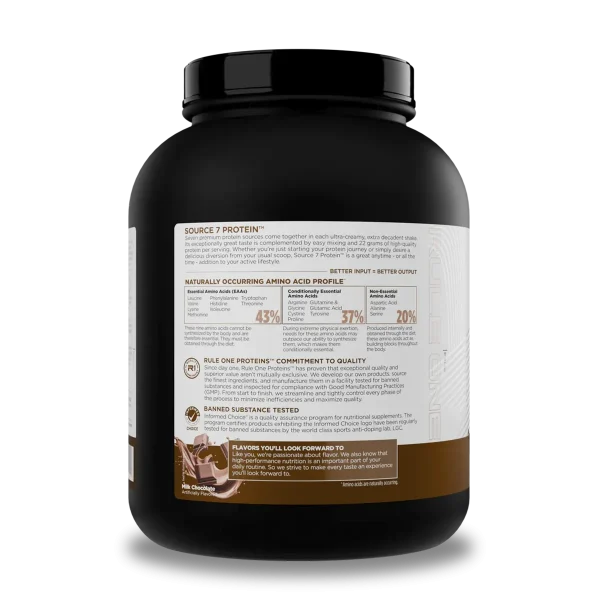 PROTEINA SOURCE 7 3.98 LB CHOCOLATE RULE1 - Imagen 3