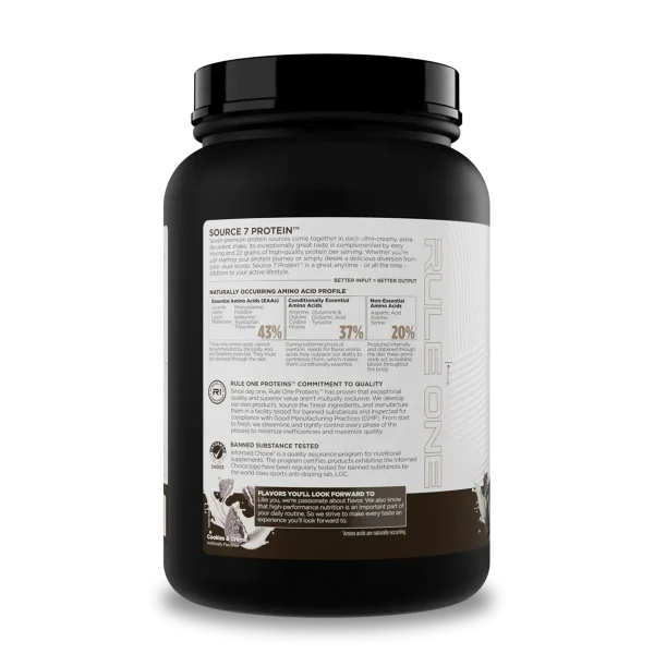PROTEINA SOURCE 7 2.03 LB COOKIES AND CREME RULE1 - Imagen 3