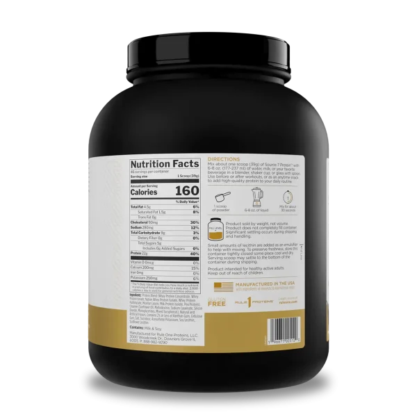 PROTEINA SOURCE 7 3.96 LB VANILLA RULE1 - Imagen 2
