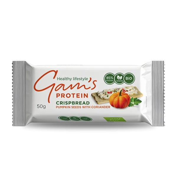 SNACK BIO CRISPBREAD 50 G PUMPKIN SEEDS WITH CORIANDER GAMS