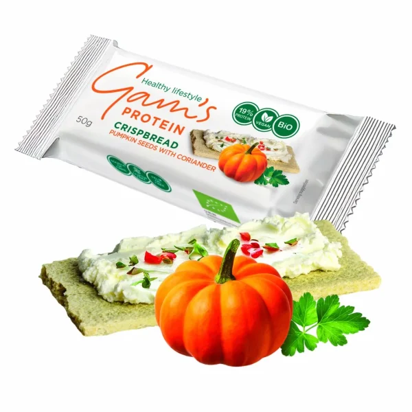 SNACK BIO CRISPBREAD 50 G PUMPKIN SEEDS WITH CORIANDER GAMS - Imagen 2