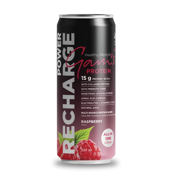 PROTEIN DRINK RECHARGE ALL IN ONE 330 ML RASPBERRY GAMS