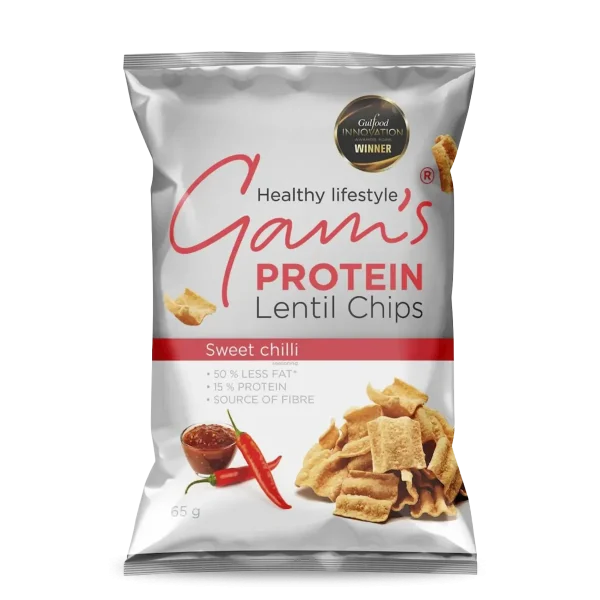 SNACK CHIPS DE LENTEJA PROTEICA 65 G SWEET CHILLI GAMS